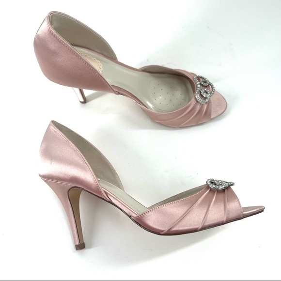 PARADOX LONDON PINK  Satin Pink Blush Open Toe Shoe Women's Size 8 EU 38.5 - Picture 1 of 11